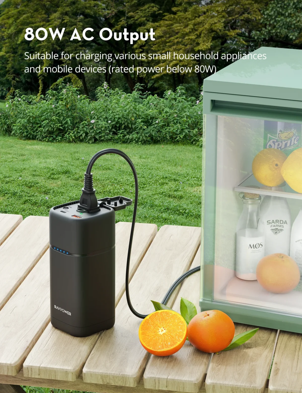 ⁦RAVPOWER 20000MAH AC POWERBANK AC80W PD30W BLACK⁩ - الصورة ⁦3⁩