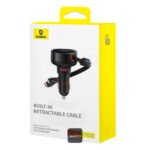 ⁦Baseus Car Charger USB-A Port + Type-C & Lightning Retractable Cable 60W Enjoyment Pro Series - Black⁩ - الصورة ⁦7⁩